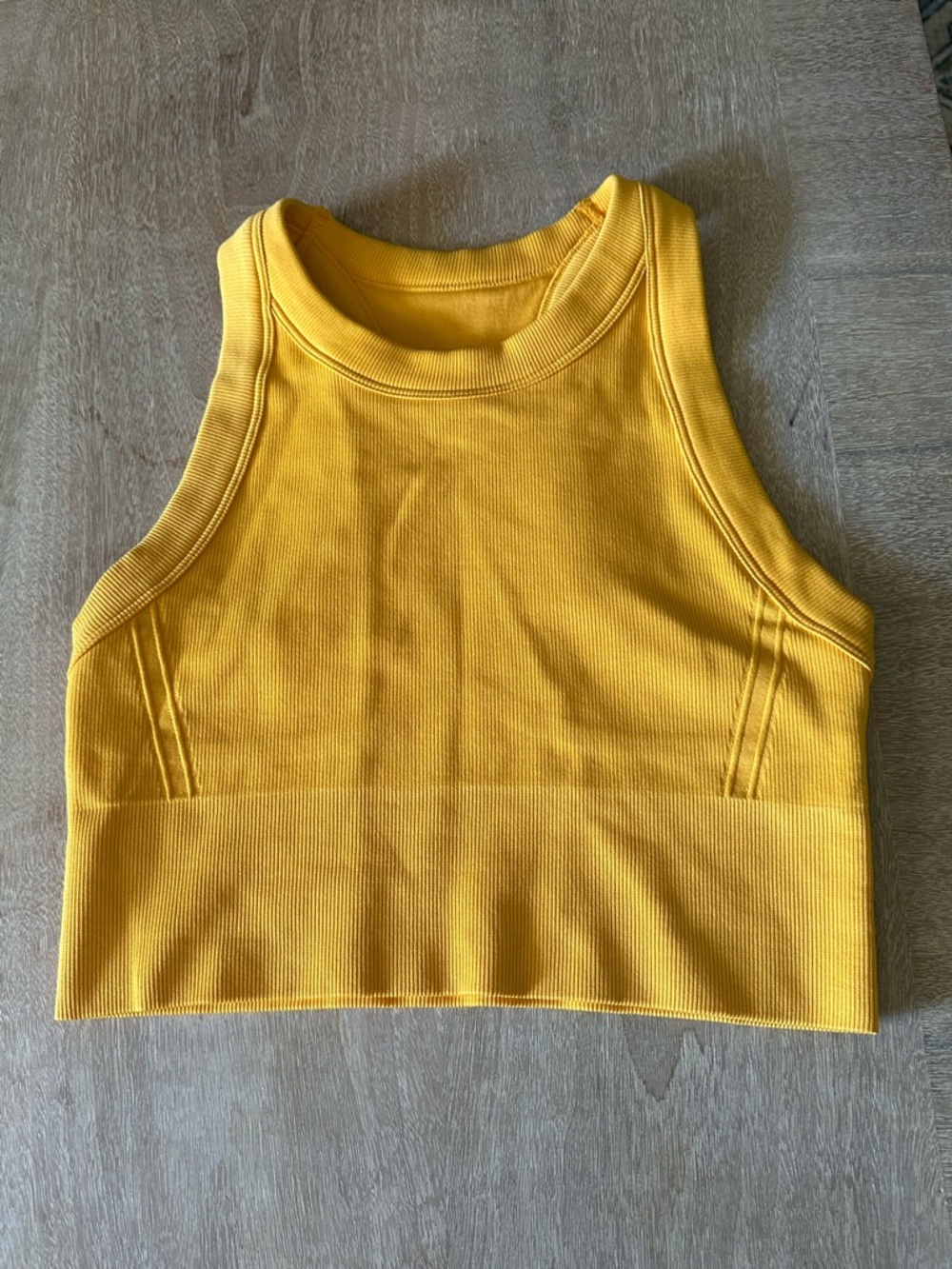 DSG Yellow Ribbed Cropped Tank